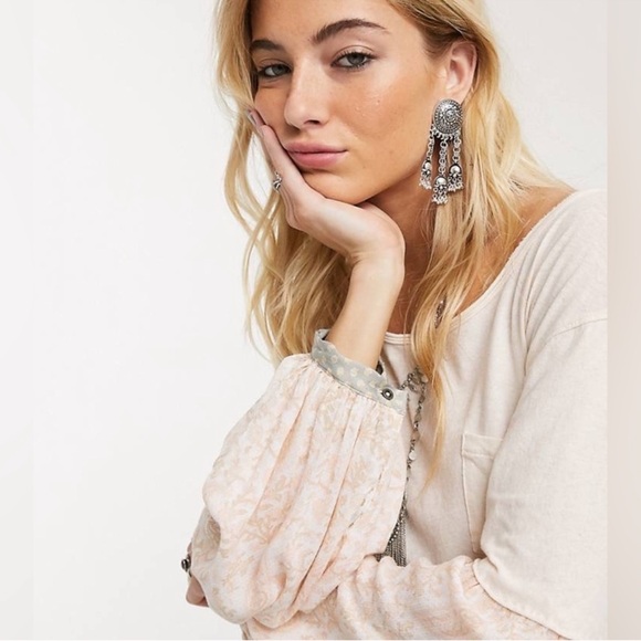 SMALL Free People We The Free Jade Long Sleeve Top - Picture 2 of 16